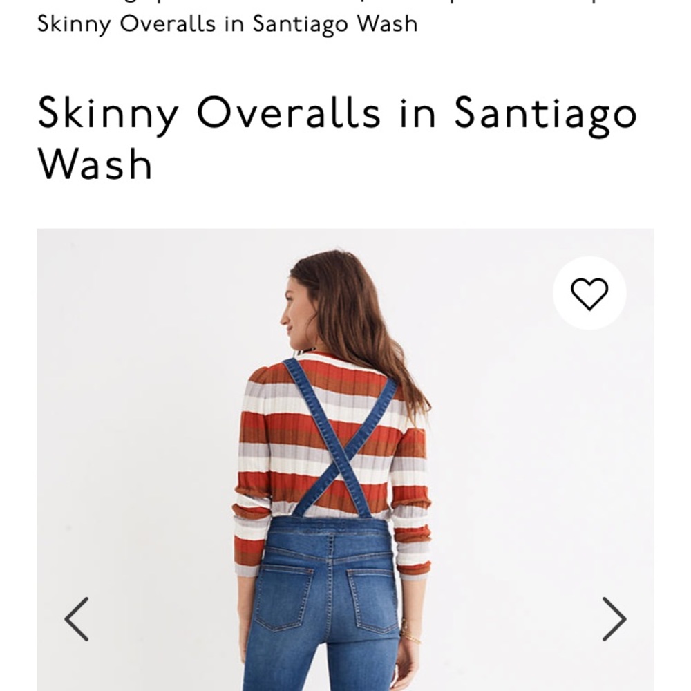 ISO madewell overalls with in medium/tall